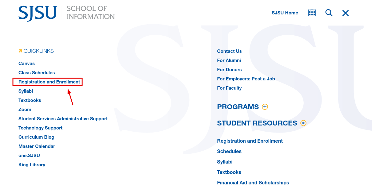 SJSU Register and Enrollment
