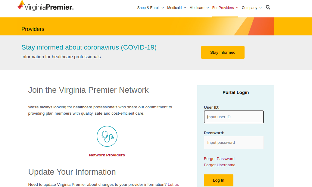 virginia premier provider login